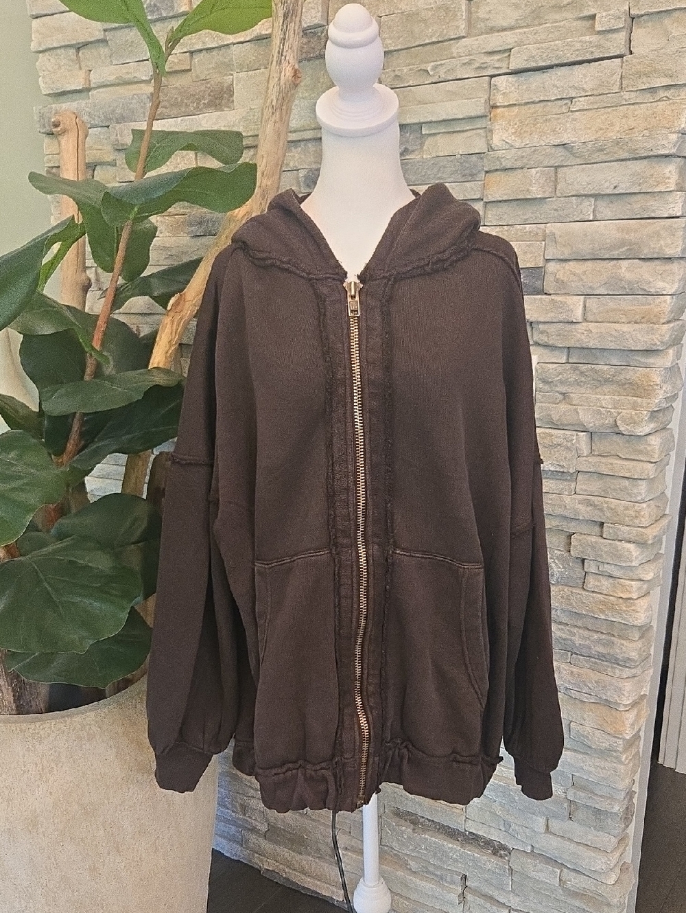 Free People Lucky Zip-Up Sweatshirt